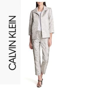 Calvin Klein Jacket Pant Suit -Tin Jaquard 10